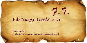 Fónagy Tanázia névjegykártya